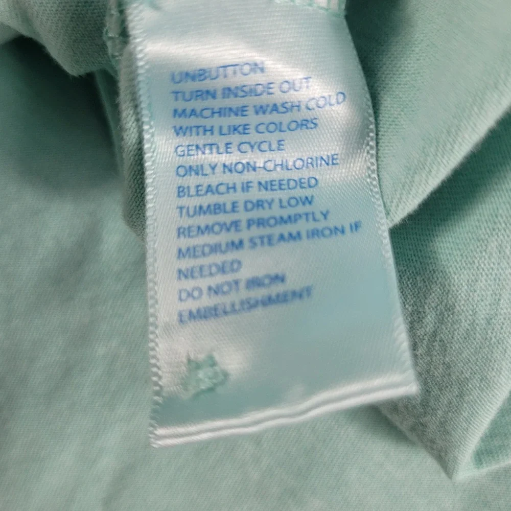 Southern Tide Polo Shirt Mens XXL Blue Green Mint Short Sleeve 100%Cotton Pocket